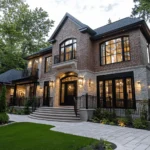 Classic brownstone exterior remodeling in Brooklyn with restored brickwork and updated front stoop, preserving historic charm