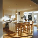 Contemporary kitchen remodeling in Brooklyn with a minimalist design, stainless steel finishes, and a tile backsplash that adds texture and style