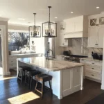 Kitchen remodeling in Brooklyn featuring custom cabinetry, quartz countertops, stainless steel appliances, and a stylish backsplash for a modern and functional cooking space